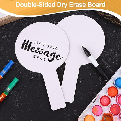 25 Pieces Dry Erase Answer Paddles Handheld Double Sided Paddles Mini White Boards Small White Board Dry Erase Signs Auction Paddles for Students Classroom Voting Games