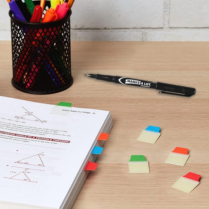 Avery Mini Ultra Tabs, 1" x 1.5", 2-Side Writable, Assorted Primary Colors, 80 Repositionable Tabs (74763)