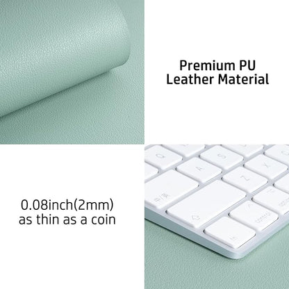 Aothia Leather Desk Pad Protector, Mouse Pad, Office Desk Mat, Non-Slip PU Leather Desk Blotter, Laptop Desk Pad, Waterproof Desk Writing Pad for Office and Home (23.6" x 13.7", Light Blue)