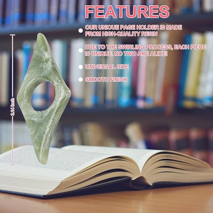 Thumb Page Holder for Reading 2Pack, Energy Pattern Thumb Bookmark, Book Opener Holder, Book Finger Page Holder, Book Accessories for Reading Lovers(Brown and Pinkish Pink）