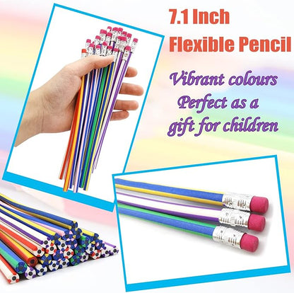 45 Pack Flexible Soft Pencil,7.1 Inch Magic Bend Pencils,Soft Novelty Pencil with Eraser for Kids Gift Students School Classroom Supplies