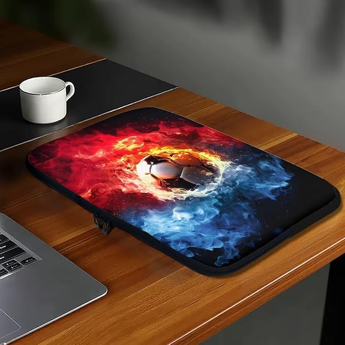 Football Laptop Sleeve for Men Boys 10 inch Lap Top Case Slightly Laptop Pouch with Humanize Design Computer Carrying Case Easy to Clean Laptop Accessories Water and Flame Tablet Bag