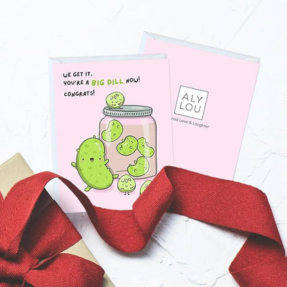 ALY LOU Graduation Card, Congratulations Congrats Card for Him/Her, Funny Grad Card for New Job Promotion, New Home, Wedding Celebration (You're Kind Of a Big Dill)
