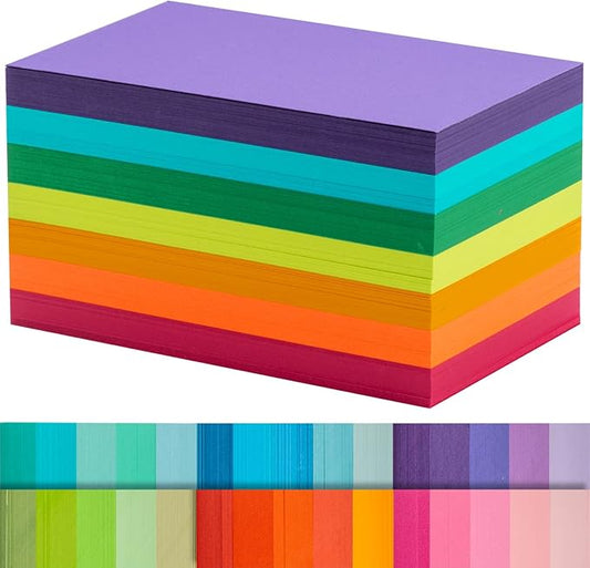 Index Cards 301-Count 3x5 Inch,178GSM Heavyweight Set of 7 Colors Paper Multicolor Study Cards (Rainbow)