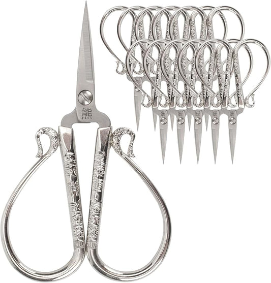 JubileeYarn Classic Chinese Small Embroidery Craft Scissors - Silver - 10 Scissors