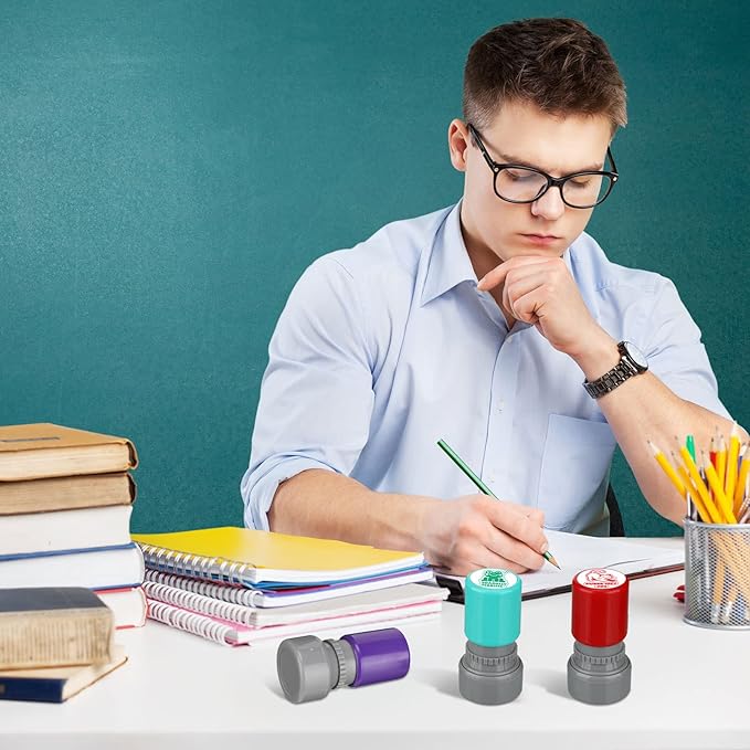 Yinder 24 Pcs Teacher Stamps for Classroom Self Inking Classroom Stamps Bulk for Teachers Elementary Colorful Motivational Encouraging Gifts(Cute Animal)