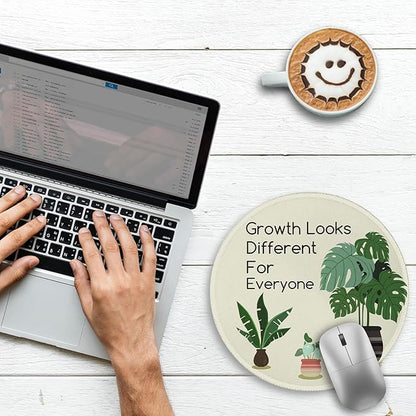 Gctriki Cute Round Mouse Pad, Inspirational Small Computer Mouse Pads for Desk Laptop Travel Gaming, Stitched Edge Non-Slip Rubber Base, Funny Home Office Desk Accessories Decor for Women