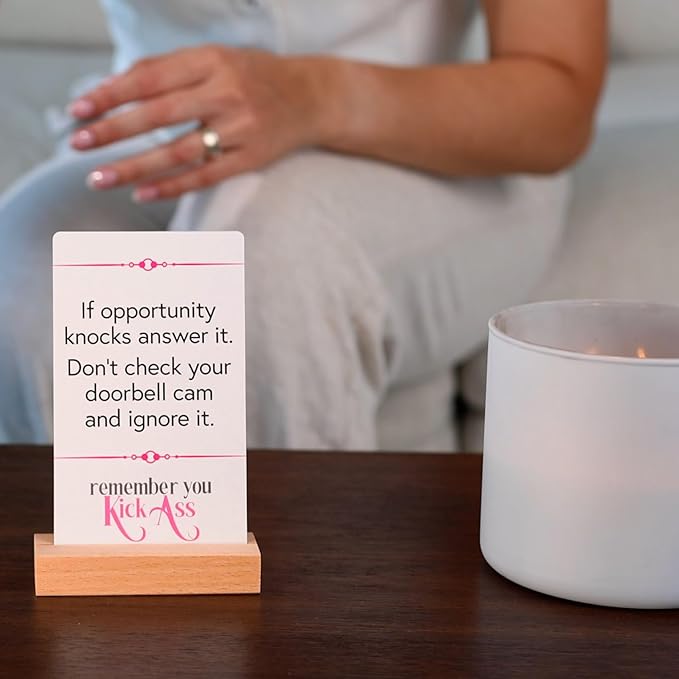 VAPARA DESIGNS KickAss Affirmation Cards For Women with Stand - Sweary Motivational And Inspirational Cards - Funny Gift For Women