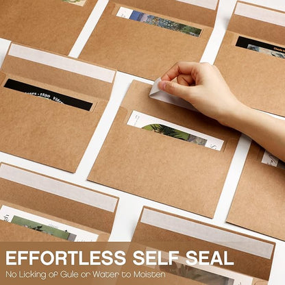 800 Pack A7 Brown Envelopes, 5 x 7 Envelopes for Invitation, Kraft Envelopes 120 GSM Gift Card Envelopes for Office, Gift, Party, Baby Shower, Wedding