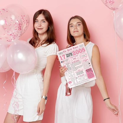 17th Birthday Decorations for Girls，17 Year Old Girl Birthday Gift Ideas，17th Bday Card，17 Year Old Bday Decorations for Daughter Granddaughter Niece