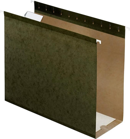 Pendaflex Extra Capacity Reinforced Hanging Folders, 4", Letter Size, Standard green, 1/5 Cut, 25/BX (4152x4)