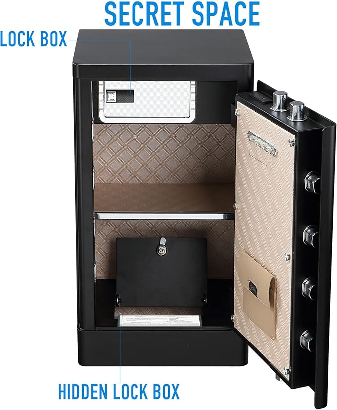 Tenamic Deluxe Biometric Fingerprint Safe Box Smart Touch Screen Fireproof Safe for Home Office Hotel 5.1 Cubic Feet