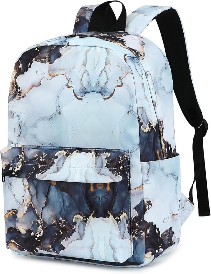 Marble School Backpack for Teens Girls, Womens College Bookbags Laptop Backpacks