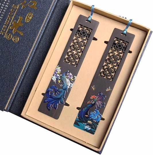 Wooden Bookmark Engraved Book Mark Vintage Style Best Unique Gifts Set for Book Lovers,Women,Men,Teacher,Birthday Present