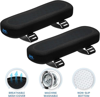 Office Chair Arm Pads - Soft & Comfortable Arm Rest Cover Elbow & Forearm Support - Memory Foam Arm Rest for Desk Chair & Gaming Chair Armrest Pads