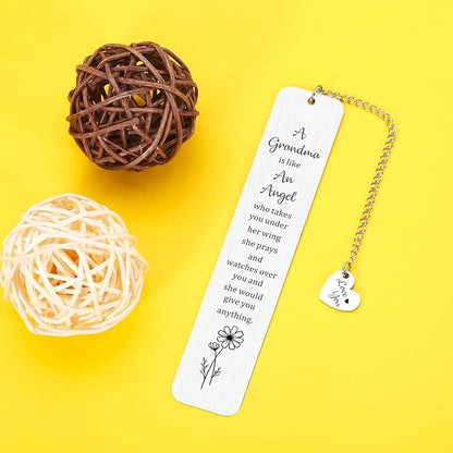 Mother's Day Gift for Grandma Bookmark Gift for Grandmother from Grandaughter Grandson Birthday Gifts for Grandma Nana Grammy Grandmother Gift from Teens Kid Christmas Valentines Gifts Ideas