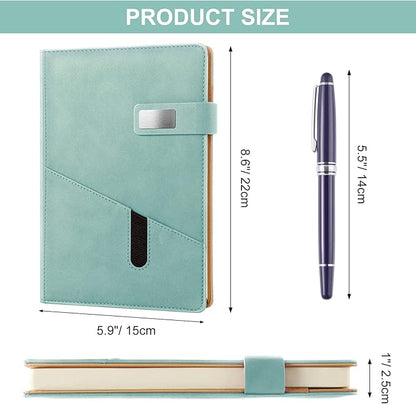 A5 Blank Journal Notebook, Refillable Hardcover Leather Sketchbook with Pocket and Magnetic Buckle, 240 Pages Thick Travel Sketchbooks for Drawing and Writing, 80gsm Unlined Journal for Men and Women