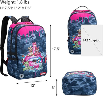 UNIKER Backpack for Girls,Graffiti Backpack for women,School Backpack for Girls, Laptop Backpack for 15.6 Inch,College Bag Computer Bag Pink, 20L
