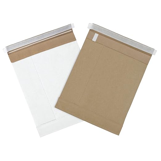 Aviditi White Self-Seal Padded Mailers, 9 1/2" x 14 1/2", Peel and Seal Closure, Fiber Cushioned Envelopes for Protecting Items During Shipping and Mailing, Case of 100