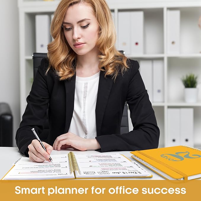 2026 Planner, Weekly and Monthly Calender Planner, Jan 2026 to Dec 2026, Hardcover 2026 Calendar Planner Book with Tabs & Inner Pocket, Office Home School Supplies for Women & Men - A4 (8.5" x 11"), Yellow