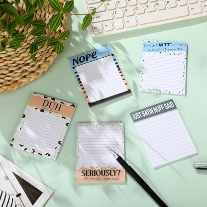 Funny Notepads with Sayings Sticky Funny Office Supplies to Do List Sarcastic Work Assorted Notepad for Workers, 12 Designs, 3 x 3.93 Inch(Retro Style)
