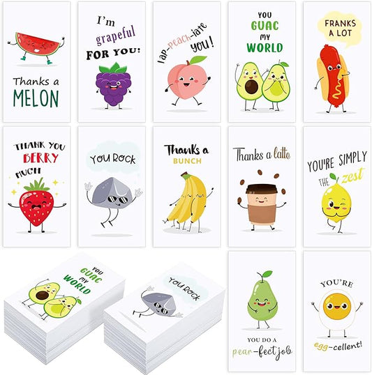 Yeaqee 240 Pcs Employee Appreciation Kudos Cards Funny Blank Back Motivational Card Encouragement Thank You Note Recognition Card for Teacher College Affirmation Gift(Punny2)