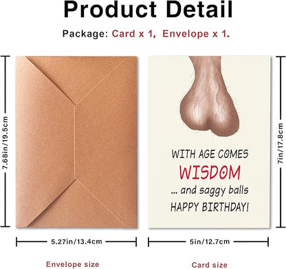 Funny Rude Adult Themed Perfect for Birthdays, Funny Anniversary Card for Husband and Boyfriend, Witty Joke Best Wishes Celebration Card, Perfect for Friends, Family, Spouse