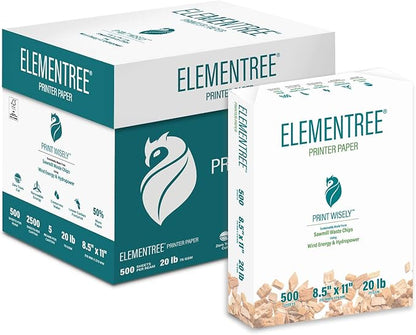 Elementree Printing Paper 8.5 x 11 White, 20 lb, Pallet, 75 Cartons, 375 Reams, 187500 Sheets of Recycled Printer Paper, Made in the USA (00918PAL)
