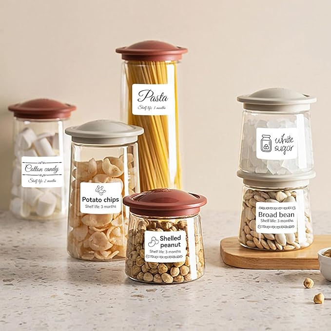 3 Rolls Labels for NIIMBOT B1 B21 B3S B31 K3, 2'' x 1.18'' (50x30mm) Kitchen Labels for Containers, Waterproof, Oil-Proof and Tear-Proof Thermal Printer Labels