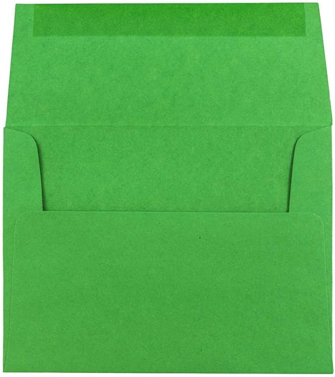 JAM PAPER A2 Colored Invitation Envelopes - 4 3/8 x 5 3/4 - Green Recycled - Bulk 1000/Carton