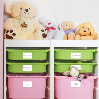 52 Pack Index Card Pockets with Top Open, 3.5 x 2.5 Inch Adhesive Label Pockets Clear Plastic Index Card Holder for Organizing, Storage Bins, Library Cards, Notes