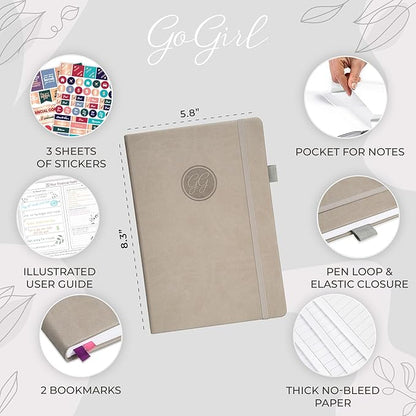 GoGirl Budget Planner – Monthly Financial Planner Organizer Budget Book. Expense Tracker Notebook Journal to Control Money, A5 (Gray)
