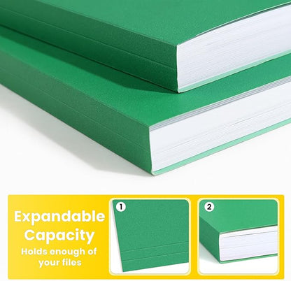 SUNEE File Folders Letter Size Green, 100 Pack Manilla Folders 8.5 x 11 1/3-Cut Tabs, Colored File Folders Office Home School for Documents Files Paper