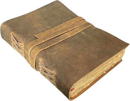 URBAN LEATHER Rustic Vintage Medieval Journal Old Deckle Edge Pages for Men Women to Write in, Gift for Artist Drawing Sketchbook Travel Writing Notebook for Him & Her, Thick Blank Unlined Page