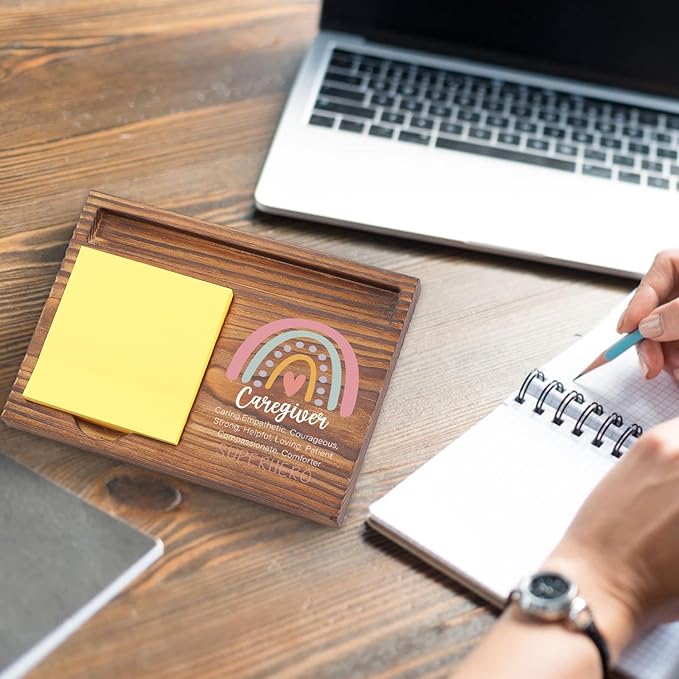 Caregiver Sticky Note Holder, Caregiver Gift, Caregiver Appreciation Day Thank You Caregiver Gift, Assisted Living Week Gifts Clinic Hospital Self-Stick Note Pad Holders TZP55