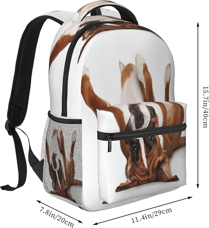 Boxer Dog Backpack Cut Dog Travel Laptop Backpacks Ruckasck Book Bags School Bag for Boys Girls Kids Childrens Teenager Men Women