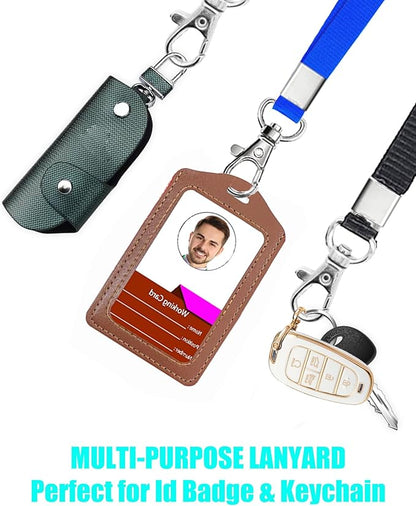 8 Pack Cruise Lanyard for ID Badge Holder,HORNYPOOT Black Lanyards with Vertical Waterproof ID Badge Holder and Retractable Reel for Office, School, Cruise Ship Cards (8pcs Multicolor)