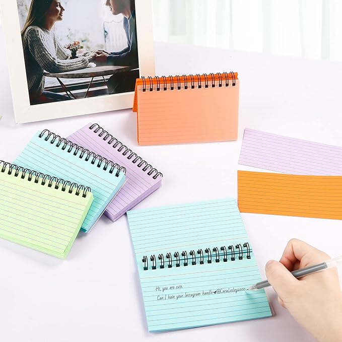 Koogel Index Cards 3 x 5 Inch, 400 Count, Ruled Lined both Side, 4 Colors with Waterproof Covers