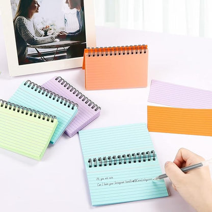 Koogel Index Cards 3 x 5 Inch, 400 Count, Ruled Lined both Side, 4 Colors with Waterproof Covers