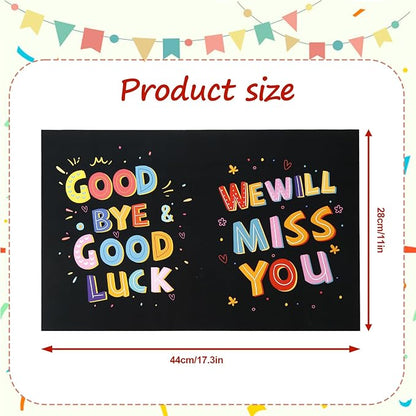 Large Greeting Card Farewell, 11x17.3 Inch Jumbo Good Luck Card Big Farewell Gift Card with Envelope Huge Funny Leaving Card Coworkers Goodbye Card for Colleague Friends (Black)