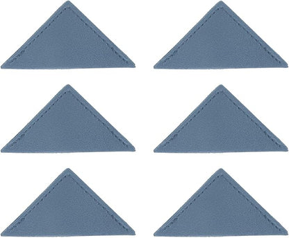 uxcell 6Pcs Leather Square Bookmarks, Corner Bookmarks Book Marks Page Markers Cute Page Clip for Men Women Teacher Reader Book Lover Writers (Haze Blue)