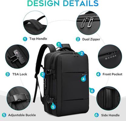 BANGE Air Vacuum Backpack with Pump,Seal Air Packing Vacuum System Compression with Anti Theft Lock, Expandable Large Capacity Backpack for Travel…