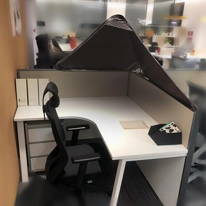 Foldable Desk Small Cubicle Shade For Small Cubicle To Block Overhead Light,Light Shield Cover for Light Sensititve Workers, Desk Canopy Disturbance or Privacy for Open Office Black
