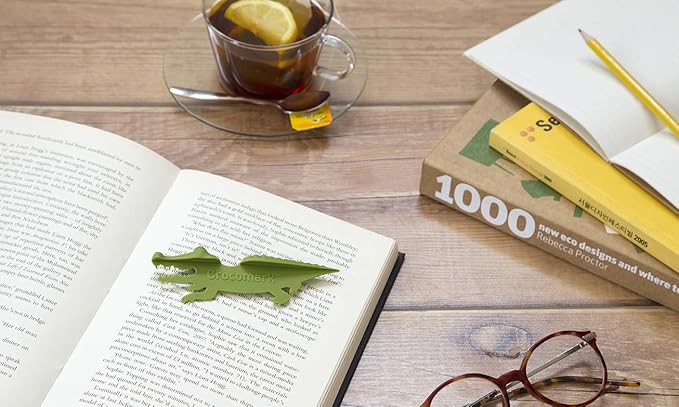 PELEG DESIGN Cool Animal Bookmark Animal Shaped Bookmarks for Kids and Adults (Crocomark)