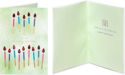 Papyrus Deluxe Boxed Birthday Card Assortment, Floral and Candles (4-Count)