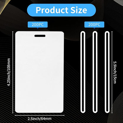 XUWAIDSGN 200 Pieces 5 Mil 2 1/2" x 4 1/4" Laminating Luggage Tags with Loops Thermal lanyard laminating pouches Resealable for Work Permits Pass Cards Student ID Cards (200, 5 Mil)