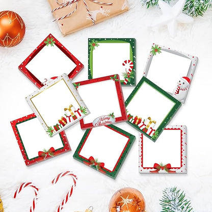9 Pieces Christmas Sticky Notes Christmas Design Self-Adhesive Note Pads Winter Sticky Memo Notes for School Office Home Supplies Students Teachers Presents