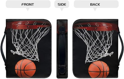 Basketball Bible Cover for Men Bible Protective Bag PU Leather Bible Journal Case Waterproof Bible Protector
