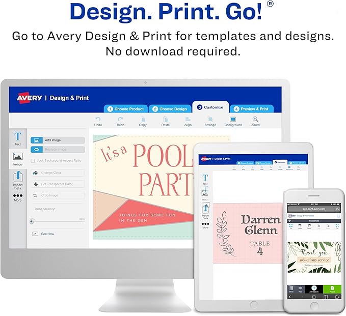 Avery Clean Edge Printable Business Cards with Sure Feed Technology, 2" x 3.5", White, 2,000 Blank Cards for Laser Printers (5870)