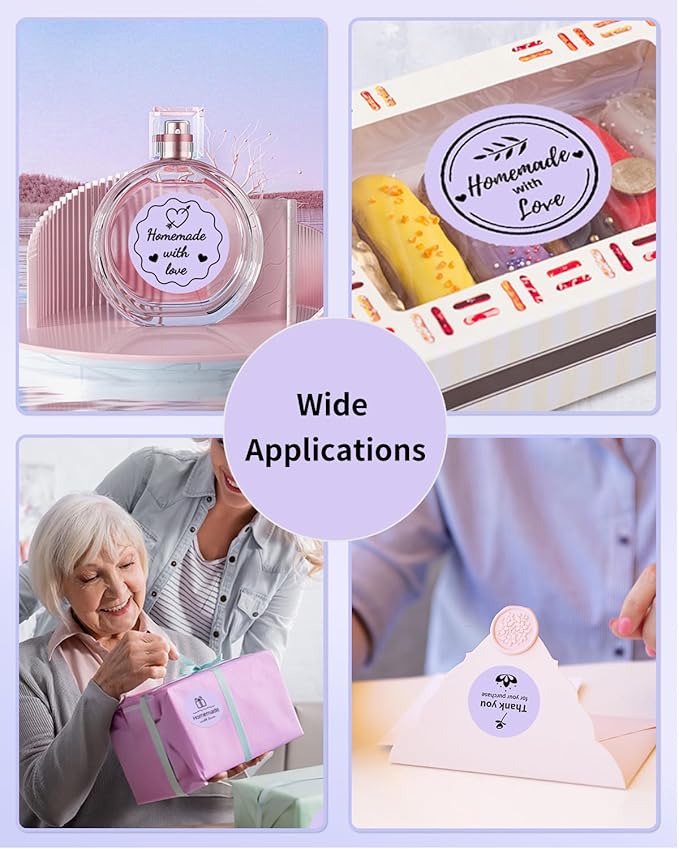 Phomemo Purple Circle Thermal Sticker Label Compatible with M100/M110/M220/M250/M120/M200/M150 Label Maker, Size 1.96" x 1.96" Round Thermal Label